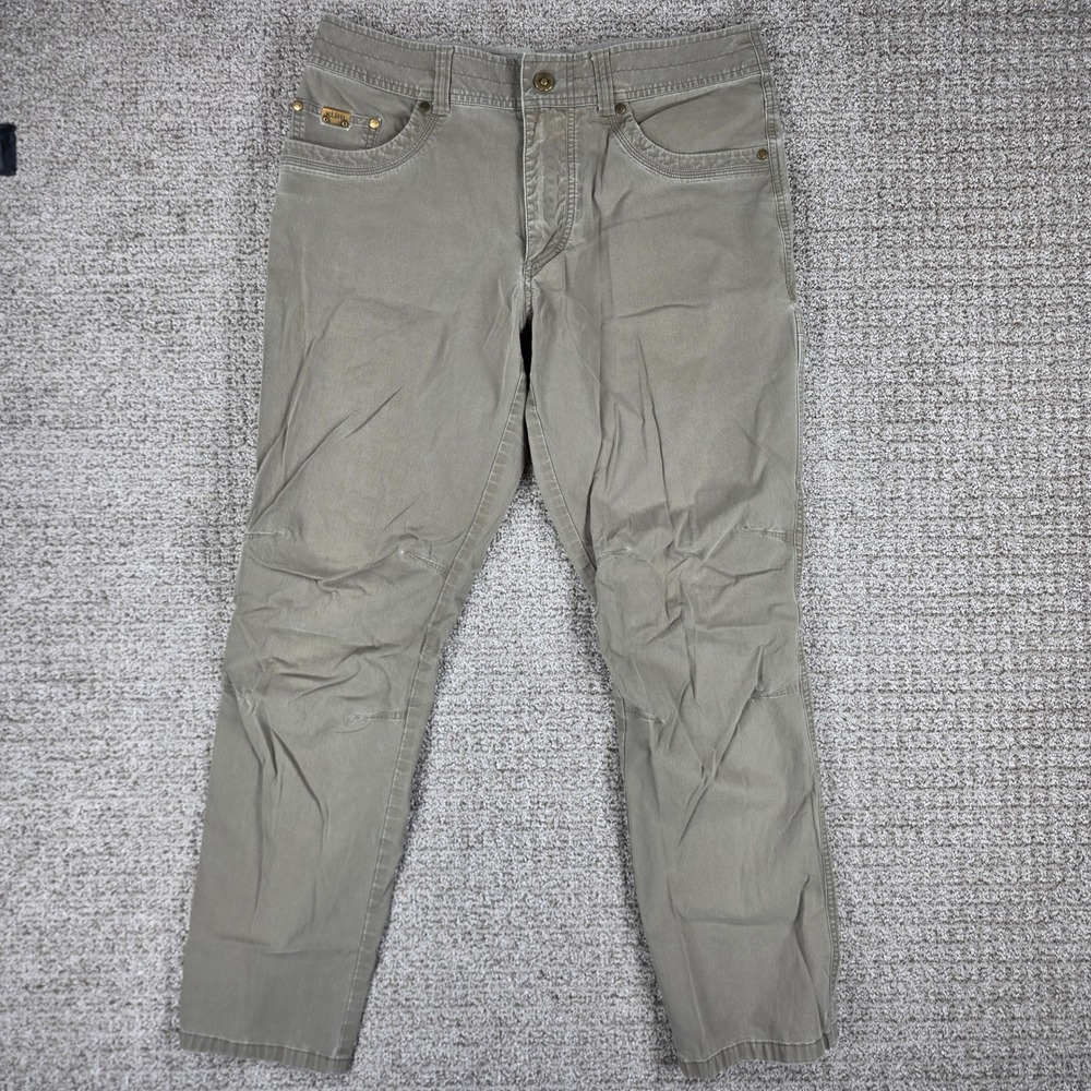 Kuhl Revolvr Rogue Mens 34x30 Khaki Tan Stretch Tapered Hiking Pants